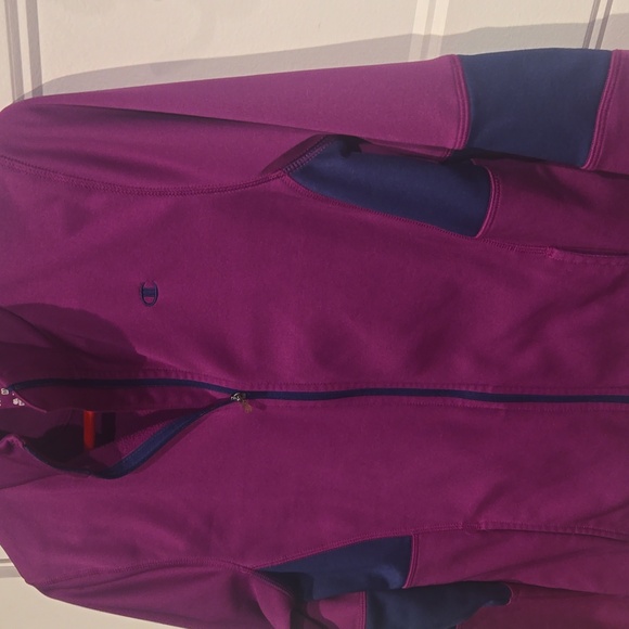 Champion power train duo fold warm ctrl purple blue size medium EUC zip Up - Picture 3 of 9